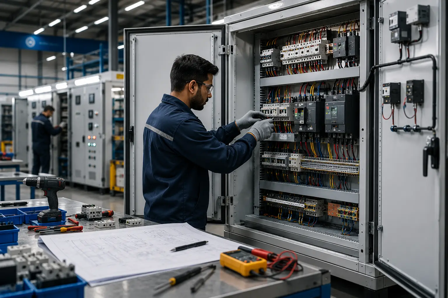 Industrial electrical panel assembly and manufacturing