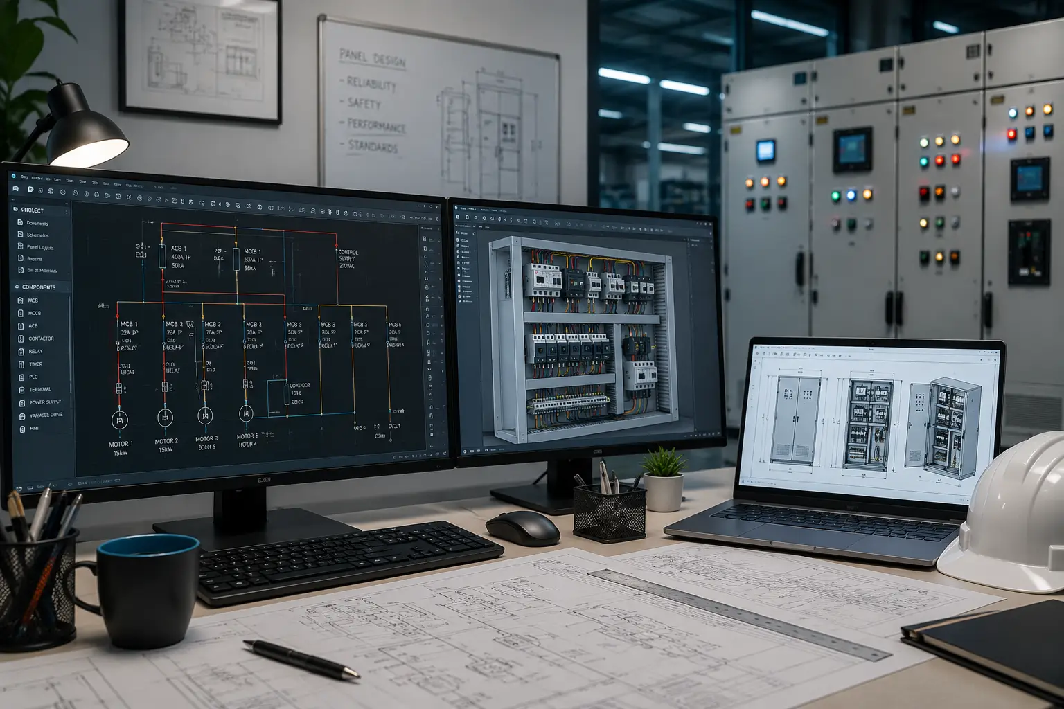 Electrical control panel design, wiring and technical engineering