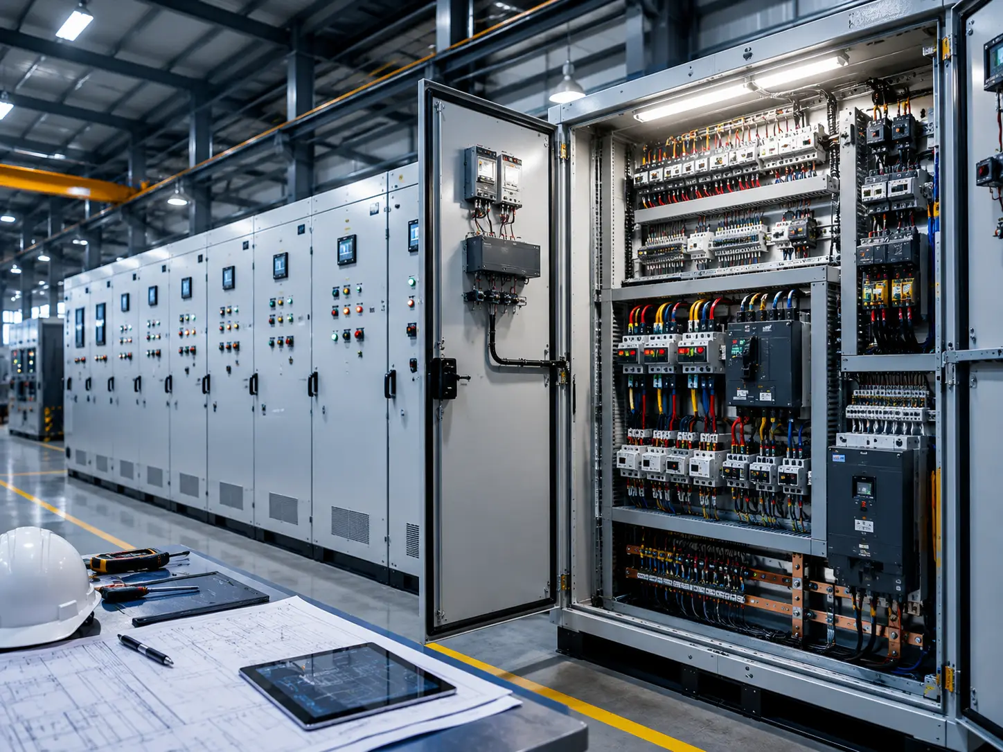 Electrical engineer working on electrical panel design and engineering