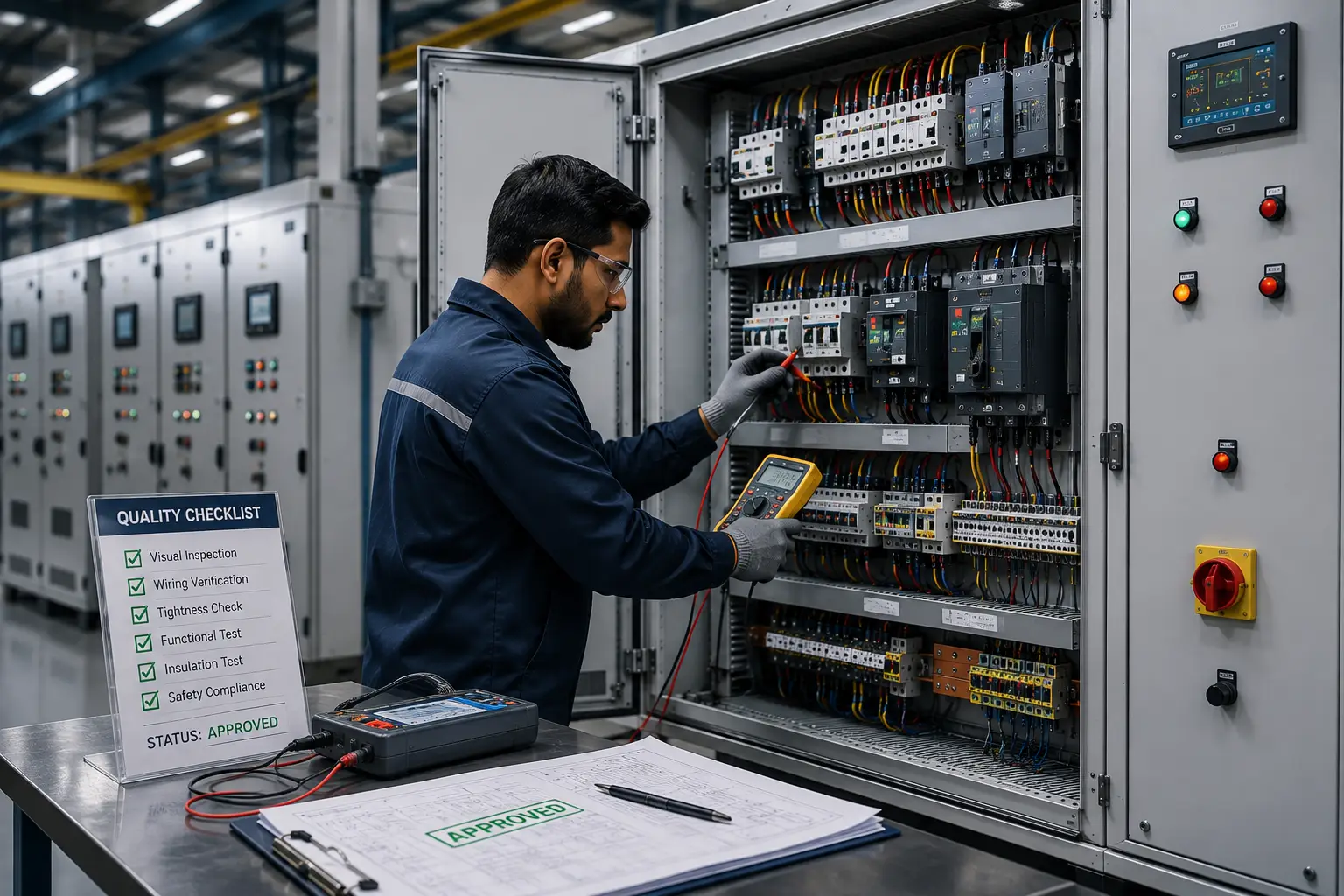 Electrical panel quality inspection and manufacturing quality control